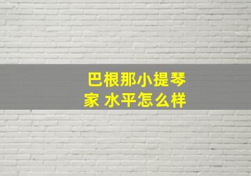 巴根那小提琴家 水平怎么样